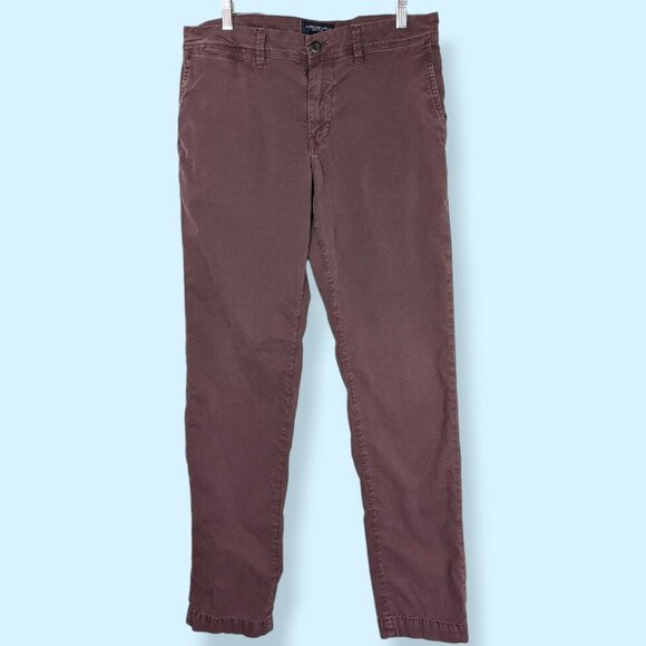 (2/$20) American Eagle Burgundy Slim Fit Chino Pants - Picture 2 of 7